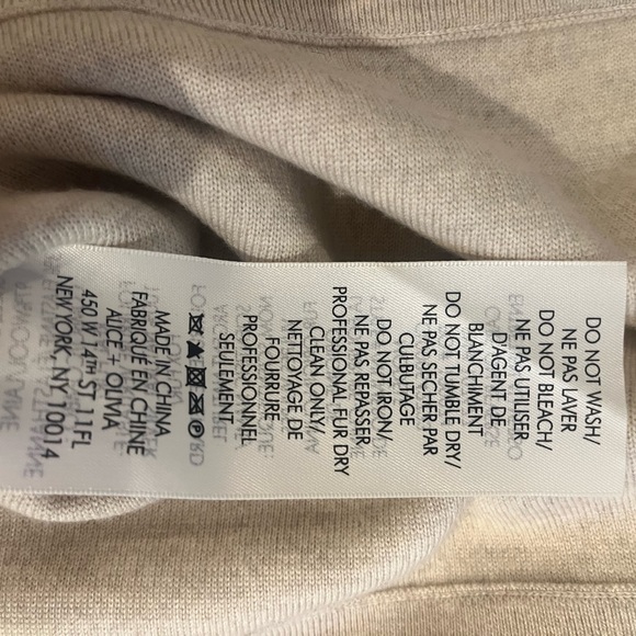 ALICE AND OLIVIA Oscar Silver Fox Fur-trim Hooded Sweater In Oatmeal - Picture 8 of 9